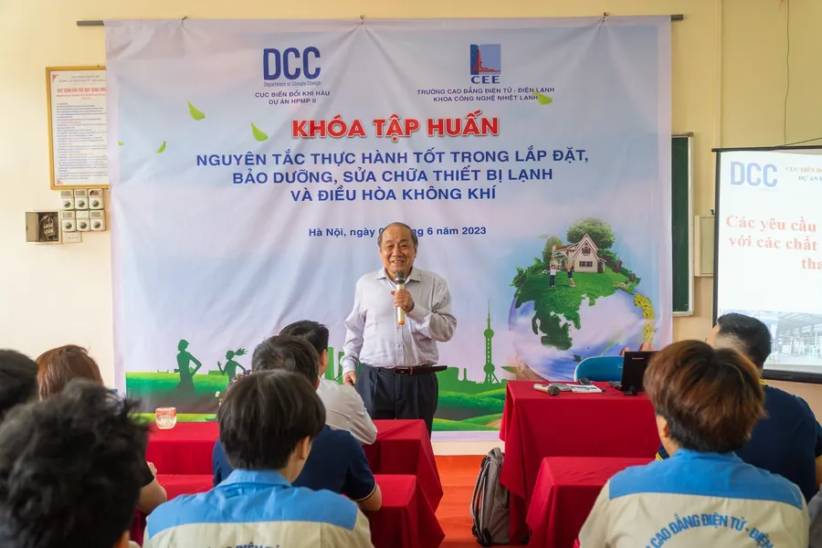 Tập huấn “Nguyên tắc thực hành tốt trong lắp đặt, bảo dưỡng, sửa chữa thiết bị lạnh, điều hoà KK"