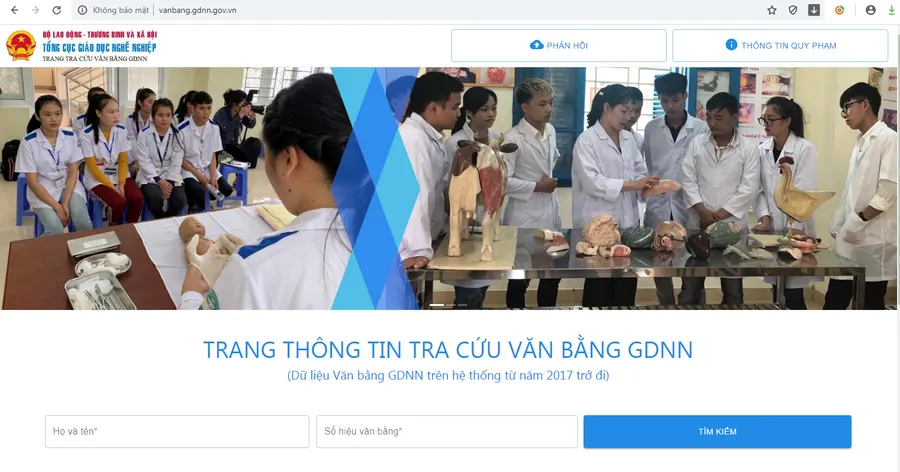 Cập nhật dữ liệu trên trang tra cứu văn bằng giáo dục nghề nghiệp