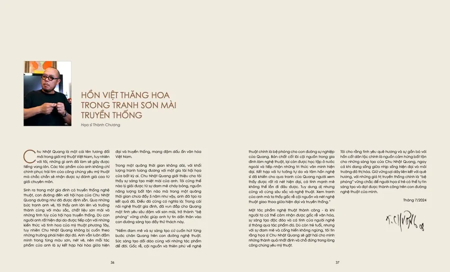 Nhận xét tích cực về hoạ sĩ trẻ tài năng Chu Nhật Quang