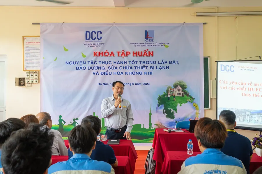 Tập huấn “Nguyên tắc thực hành tốt trong lắp đặt, bảo dưỡng, sửa chữa thiết bị lạnh, điều hoà KK"